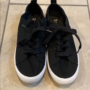 H&M Black Fabric Sneakers